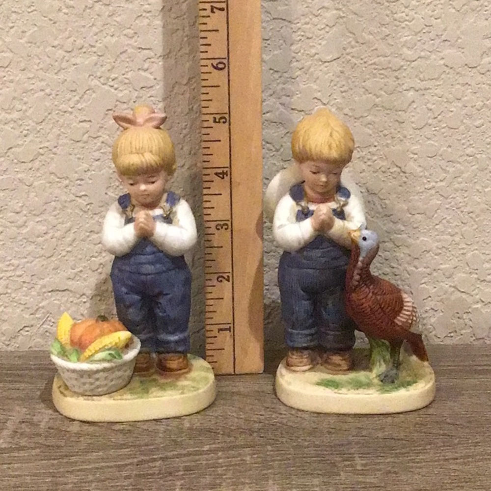 Pair of Vintage 1985 Homco Denim Days Figurines #1506 Praying - Picture 8 of 8